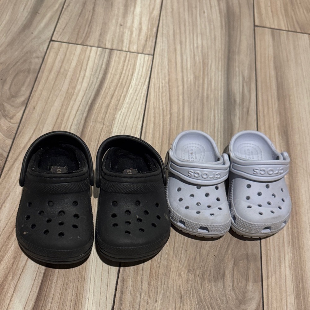 CROCS Kids' Black and Gray Clogs